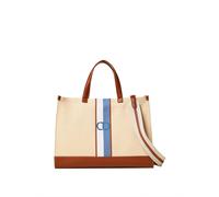 Twinset - Sac Shopper Beige avec Logo Oval T - Femme - Sacs - Beige - Taille: ONE Size