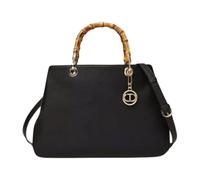 Twinset, Femme, Sacs, Noir, Taille: ONE Size Sac Shopper Noir avec Poignées en Bambou