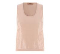 Twinset - Sequin Appliqué Knit Top - Femme - Pulls - Rose - Taille: 42 FR