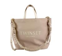 Twinset - Shopper Bag with Logo - Femme - Sacs - Beige - Taille: ONE Size