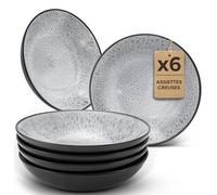 Twinzee 6 Assiette Creuses Perla - Compatible Micro-onde - Assiettes Service de Table Riviera Collection