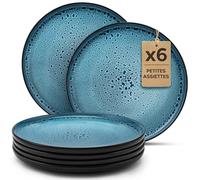 Twinzee 6 Assiette Dessert Azur - Compatible Micro-onde - Assiettes Service de Table Riviera Collection