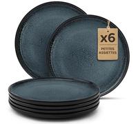 Twinzee 6 Assiette Dessert Granite - Compatible Micro-onde - Assiettes Service de Table Riviera Collection