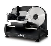 Twinzee Trancheuse Electrique 150W - 2 Lames, Épaisseur 0-15 mm - Trancheuse à Jambon, Saucisson, Viande & Pain - Noir