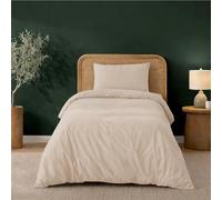 Twinzen Housse De Couette 135x200 cm avec 1 Taie Oreiller 50x70 cm, Beige - Parure de Lit 135x200 en Microfibre - Oeko-Tex