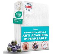 Twinzen - protège Matelas 180x200 x 20 cm Anti-Acarien et Punaises de Lit - Housse Protection Matelas avec Fermeture Éclair - Bi-Ome et Oeko-Tex