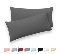 Twinzen® Taie Oreiller 40x80 (Lot de 2) - 100% Coton Jersey 150 GSM - 40 x 80 cm - Taie d'oreiller 40x80 - Housse de Coussin avec Fermeture Éclair - Certifié Oeko-Tex