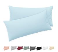 Twinzen® Taie Oreiller 40x80 (Lot de 2) - 100% Coton Jersey 150 GSM - 40 x 80 cm - Taie d'oreiller 40x80 - Housse de Coussin avec Fermeture Éclair - Certifié Oeko-Tex