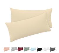Twinzen® Taie Oreiller 40x80 (Lot de 2) - 100% Coton Jersey 150 GSM - 40 x 80 cm - Taie d'oreiller 40x80 - Housse de Coussin avec Fermeture Éclair - Certifié Oeko-Tex