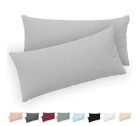 Twinzen® Taie Oreiller 40x80 (Lot de 2) - 100% Coton Jersey 150 GSM - 40 x 80 cm - Taie d'oreiller 40x80 - Housse de Coussin avec Fermeture Éclair - Certifié Oeko-Tex