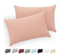 Twinzen® Taie Oreiller 50x70 (Lot de 2) - 100% Coton Jersey 150 GSM - 50x70 cm - Taie d'oreiller 50x70 - Housse de Coussin avec Fermeture Éclair - Certifié Oeko-Tex