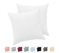 Twinzen® Taie Oreiller 60x60 (Lot de 2) - 100% Coton Jersey 150 GSM - 60 x 60 cm - Taie d'oreiller 60x60 - Housse de Coussin avec Fermeture Éclair - Certifié Oeko-Tex