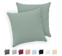 Twinzen® Taie Oreiller 65x65 (Lot de 2) - 100% Coton Jersey 150 GSM - 65x65 - Taie d'oreiller 65x65 - Housse de Coussin avec Fermeture Éclair - Certifié Oeko-Tex