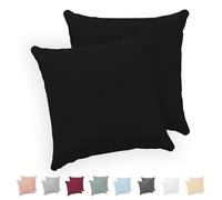 Twinzen® Taie Oreiller 65x65 (Lot de 2) - 100% Coton Jersey 150 GSM - 65x65 - Taie d'oreiller 65x65 - Housse de Coussin avec Fermeture Éclair - Certifié Oeko-Tex