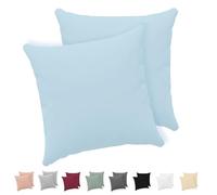 Twinzen® Taie Oreiller 80x80 (Lot de 2) - 100% Coton Jersey 150 GSM - 80x80 - Taie d'oreiller 80x80 - Housse de Coussin avec Fermeture Éclair - Certifié Oeko-Tex