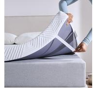 Twirest Surmatelas 140 x 200 cm, hauteur 7,5 cm, surmatelas en gel, 140 x 200 cm, surmatelas en mousse confortable avec effet mousse à mémoire de forme et housse lavable, pour lit à sommier tapissier
