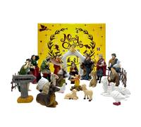 Twirleternity Calendrier de l'Avent 2025 (24 figurines et bandes d'histoire) (scène de mangière de style réaliste) Cadeau de Noël pour garçons et filles, décoration de vacances en famille chrétienne