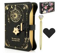 twirush Journal avec serrure pour filles et femmes, journal intime verrouillable en cuir synthétique A5, journal de 360 pages avec serrure, clés, stylo et boîte cadeau, journal secret verrouillable