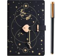 twirush Journal intime A5 avec serrure en cuir PU Verrouillable Journal intime avec serrure en forme de cœur Clé Stylo gel Noir Journal intime Journal intime Verrouillable pour Intimité Adultes