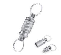 twirush Porte-clés en titane amovible avec fermeture rapide - Double pivot - Porte-clés d'embrayage pour sac, sac à main et ceinture