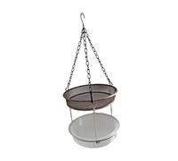 TWISAXC Mangeoire Suspendue décorative en métal grillagé, Robuste, pour Jardin terrasse. Accessoire 2 en 1 avec Abreuvoir intégré et chaînette.