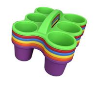 TWISAXC Organisateur portatif de Porte-gobelet en Plastique avec poignée Ensemble de Panier de Rangement empilable coloré pour Le Bureau à Domicile 6