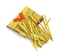 Twist Attaches Or, 800 Pcs Métallique Pince pour Fermeture Sachet Alimentaire, Attache Sac pour Paquet de Bonbon, Sachet Plastique, Transparent Cellophane Sacs et Décoration de Fête 12cm
