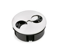 Twist Double Prise, Einbausteckdosenelemente, Avec Prises Schuko, Acier Inox