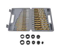 Twist Drill Bit Set Ti Code HSS HESS Shank 5/64 à 1/2 pouce Impact Drill Bits avec anneaux limites pour le plastique en bois en bois 29 pièces avec boîte de rangement