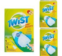 Twist Duster - Balai à poussière 360° Dusty - 1 poignée + 25 chiffons à poussière - Attrape la poussière comme un aimant