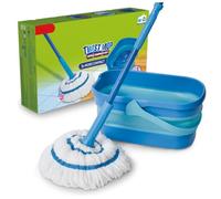 Twist Mop Kit Balai Serpillère avec Frange en Microfibre et Essorage Facile & Seau Ultra-Compact 10 l