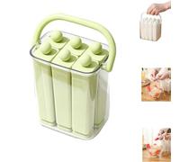 Twist-Release Ice Stick Tray With Storage Box,6/12 Reusable Long Ice Cube Maker With Lid & Handle,Easy-Release Long Ice Cube Mold For Cocktails,Iced Coffee,Infused Water&Homemade Popsicles (S-green)