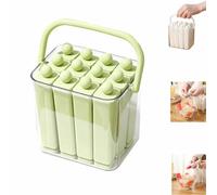 Twist-Release Ice Stick Tray With Storage Box,6/12 Reusable Long Ice Cube Maker With Lid & Handle,Easy-Release Long Ice Cube Mold For Cocktails,Iced Coffee,Infused Water&Homemade Popsicles (L-green)