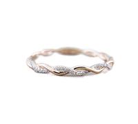 Twist Ring Diamond Eternity Full Wedding Ring Anneau de Torsion en Or Rose, Taille 6 Portable et utile Durable Traitement