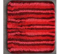 Twist Rouge / Rot-Dunkelrot-Beerenrosa / Tapis 55x65cm Avec Colorés Rayures