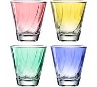 Leonardo Verres à jus HOME Twist 046974 – Lot de 4 ergonomiques incurvés, 215 ml