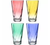 Leonardo Verres à jus Twist 046975 – Lot de 4 ergonomiques incurvés 300 ml