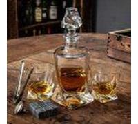 Mikamax - Twisted Decanter Set - Coffret Décanteur Et Verre À Whisky - 2 Verres - 9 Pierres À Whisky - Boîte Cadeau En Bois