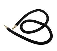 Twisted Hanging Crowd Control Stanchion Rope,Velvet Queue Barrier Rope for VIP Entry, with Gold Hooks, 2/3/4/5/7/9/10 Ft Long(Black,2.2m/7.2ft/86.6inch)