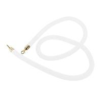 Twisted Hanging Crowd Control Stanchion Rope,Velvet Queue Barrier Rope for VIP Entry, with Gold Hooks, 2/3/4/5/7/9/10 Ft Long(White,1.5m/5ft/59inch)