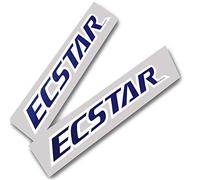 Twisted Melon ECSTAR Lot de 2 Stickers Motif Sponsor Bleu/Blanc