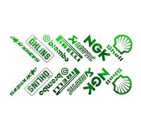 Twisted Melon Lot de 14 Autocollants en Vinyle chromé Vert Fluo