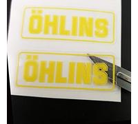 Twisted Melon Ohlins Lot de 4 autocollants en vinyle transparent Jaune Petit style #1