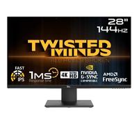 Twisted Minds Écran Gamer, Affichage Rapide 28 Pouces, Dalle IPS, résolution FHD 3840 x 2160, taux de rafraîchissement 144 Hz, Rapport d'aspect 16:9, Temps de réponse 1 ms - Noir (TM28EUI)