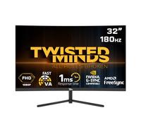 Twisted Minds Écran Gamer, Affichage Rapide 32 Pouces, Dalle VA, résolution FHD 1920 x 1080, taux de rafraîchissement 180 Hz, Rapport d'aspect 16:9, Temps de réponse 1 ms - Noir (TM32CFHD180VA)