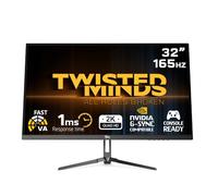 Twisted Minds Écran Gamer, Affichage Rapide 32 Pouces, Dalle VA, résolution QHD 2560 x 1440, taux de rafraîchissement 180 Hz, Rapport d'aspect 16:9, Temps de réponse 1 ms - Noir (TM32QHD165VA)
