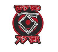 Twisted Sister Silver Red_1 Écusson Patch en fer brodé sur accessoire