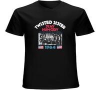 Twisted Sister Stay Hungry Us Tour 1984 Mens T Shirt Glam Rock Band Concert Top Graphic Unisex Black M