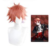 Twisted-Wonderland Ace Trappola Orange violet court cheveux synthétiques carnaval Halloween Cosplay perruque + casquette de perruque gratuite