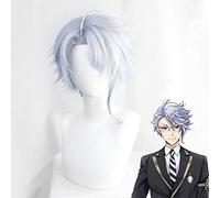 Twisted-Wonderland Azul Cosplay perruques bleu clair court résistant à la chaleur cheveux synthétiques Pelucas Anime Costume jeu de rôle perruque